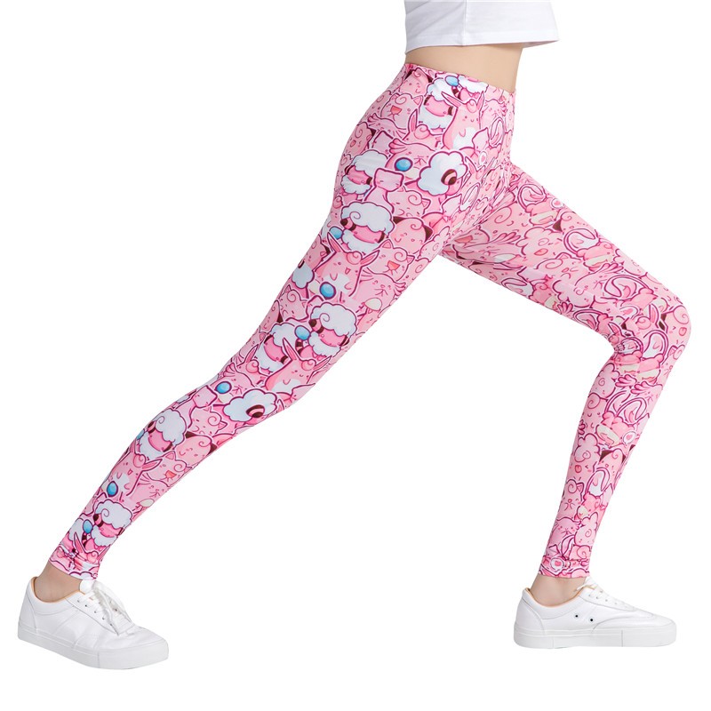 Women's Yoga Leggings Flex with you Yoga Pink Cats print Yoga pants for women